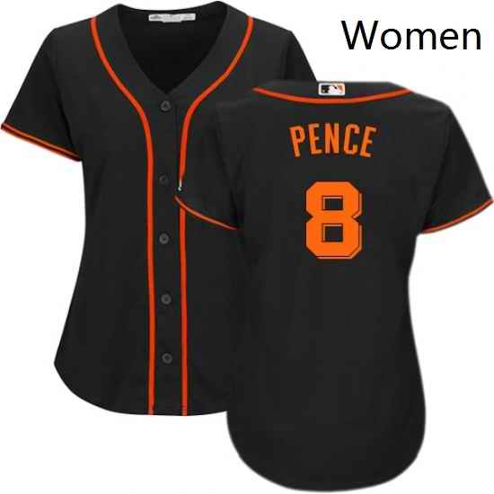 Womens Majestic San Francisco Giants 8 Hunter Pence Replica Black Alternate Cool Base MLB Jersey